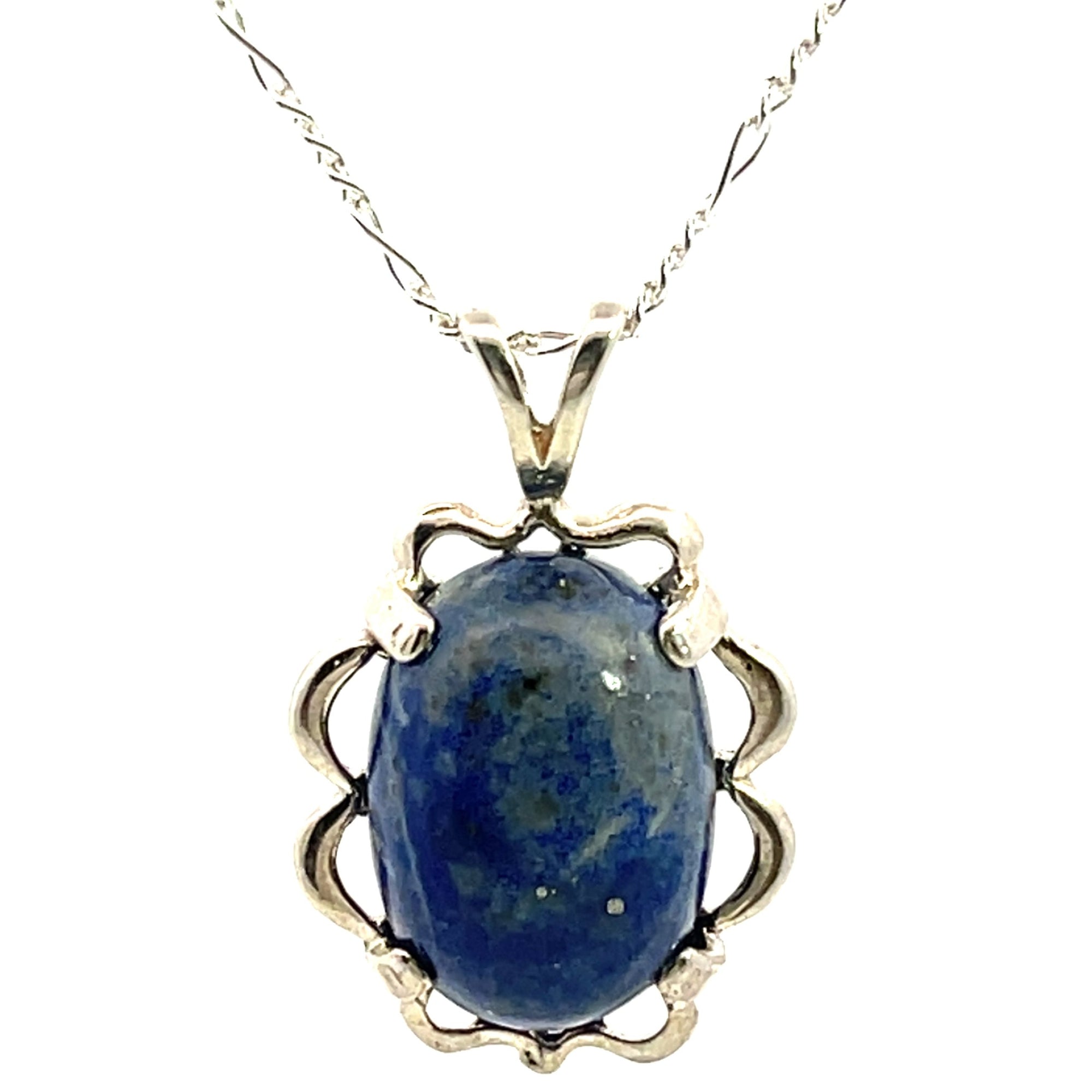Crested Butte Silver Lapis Lazuli Pendant with Chain