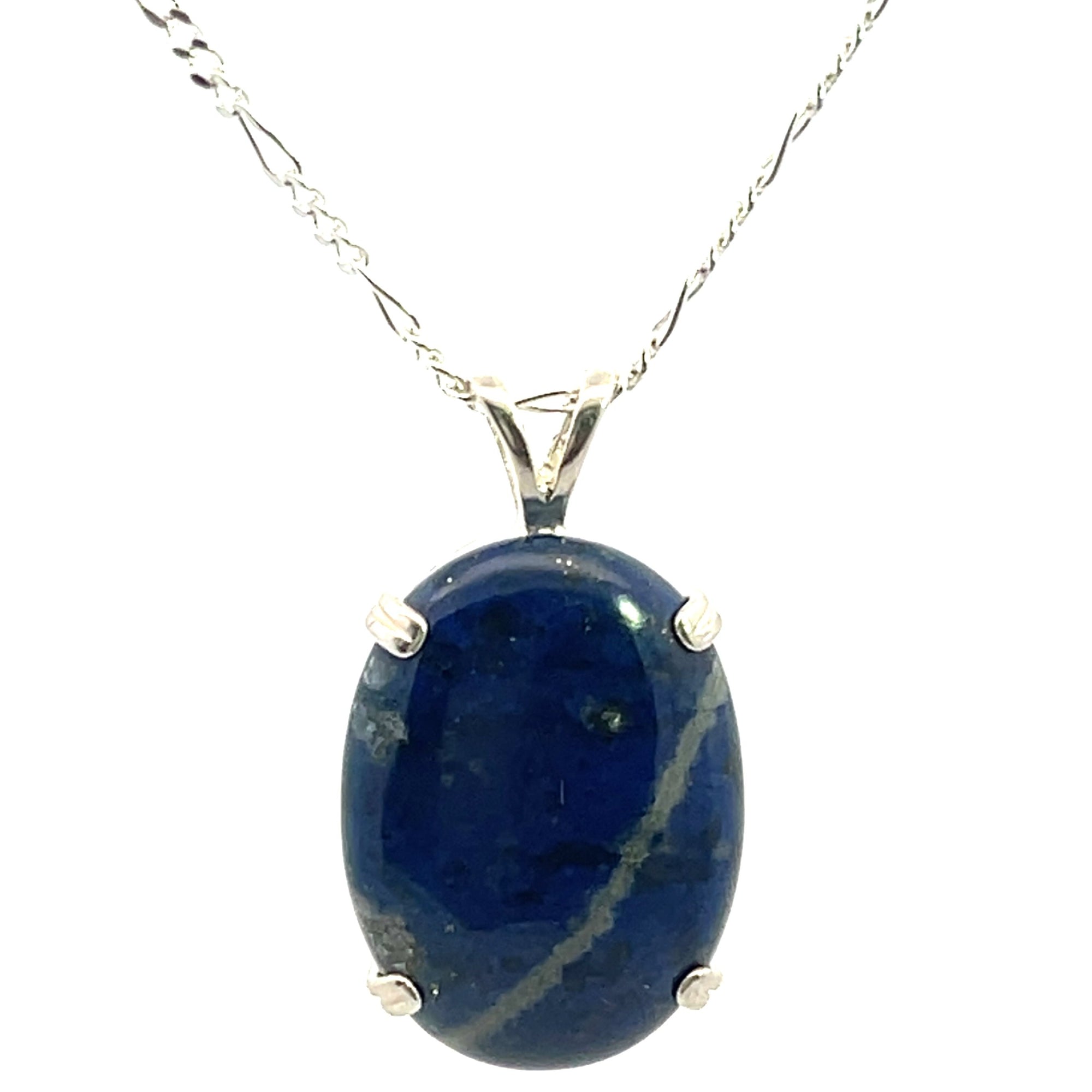 Crested Butte Silver Lapis Lazuli Pendant with Chain
