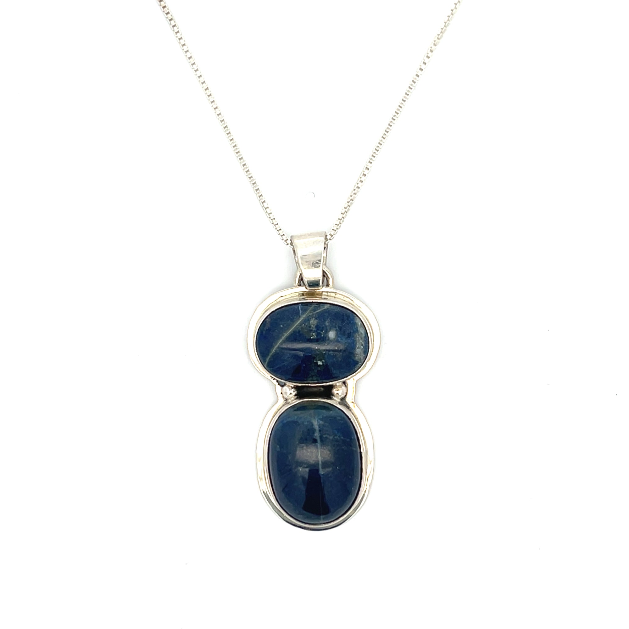 Crested Butte Lapis Lazuli Silver Navajo Necklace