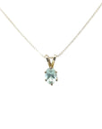 Silver Aquamarine Pendant with Chain