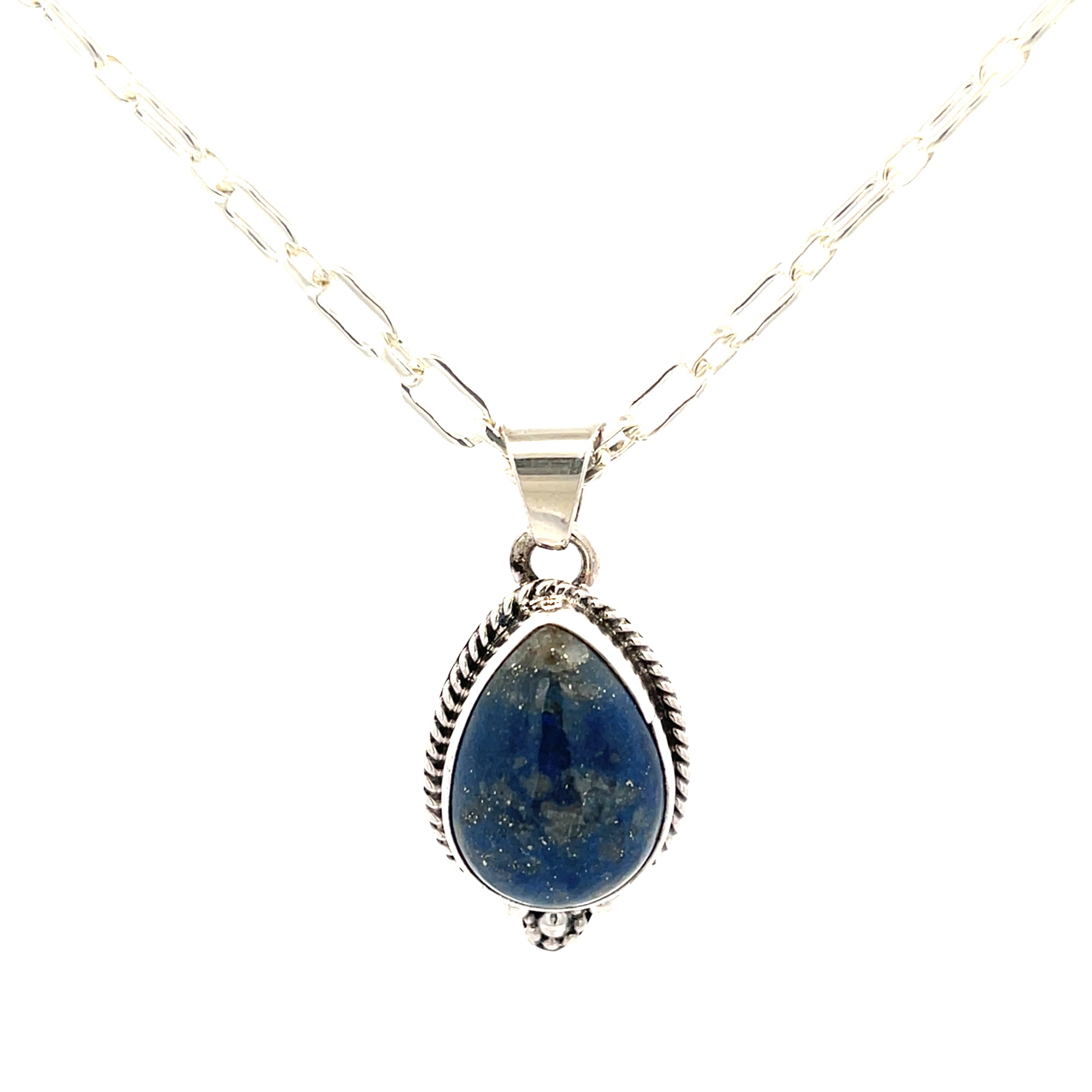 Crested Butte Lapis Lazuli Silver Navajo Necklace