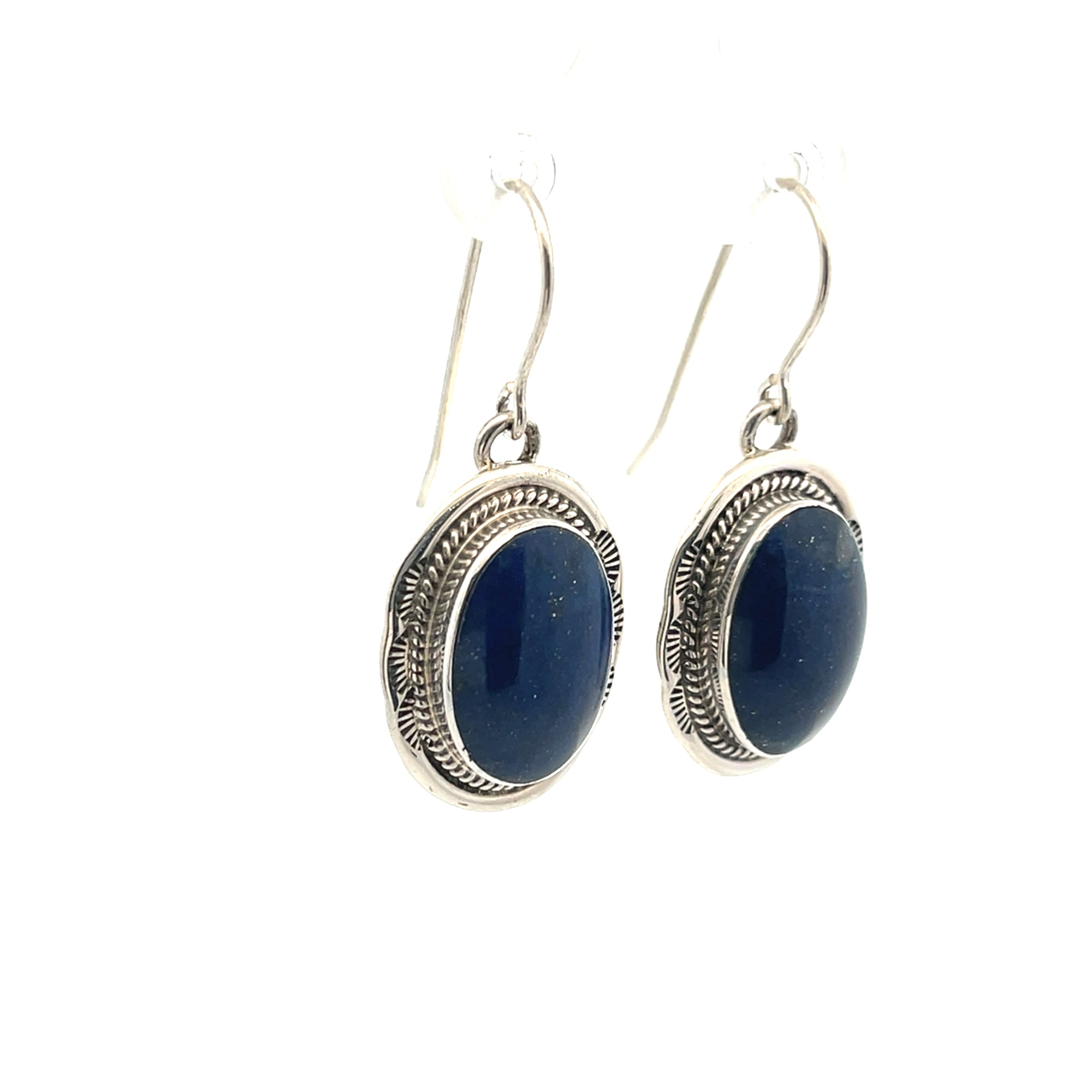 Crested Butte Lapis Silver Navajo Earrings