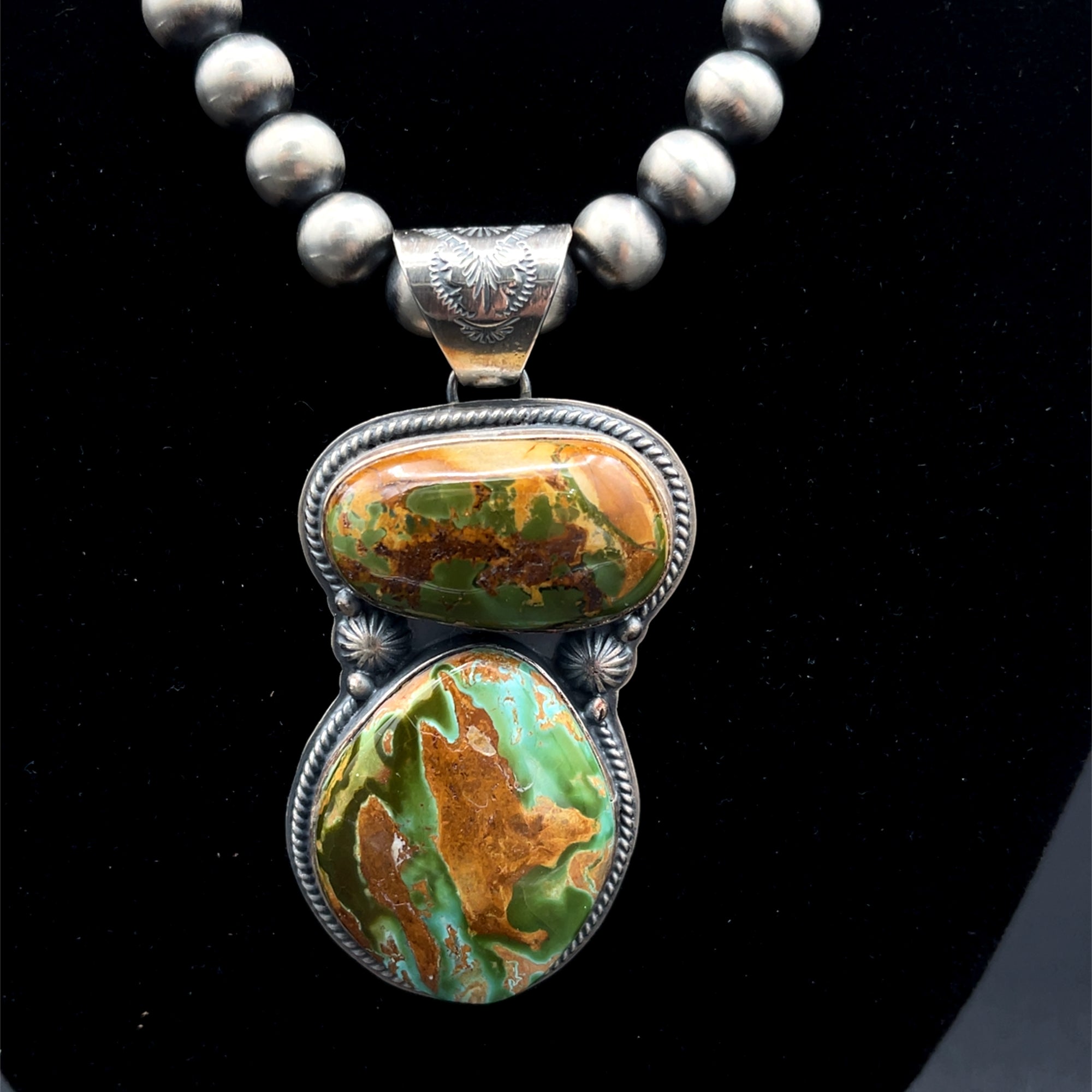 Navajo Silver Turquoise Pendant